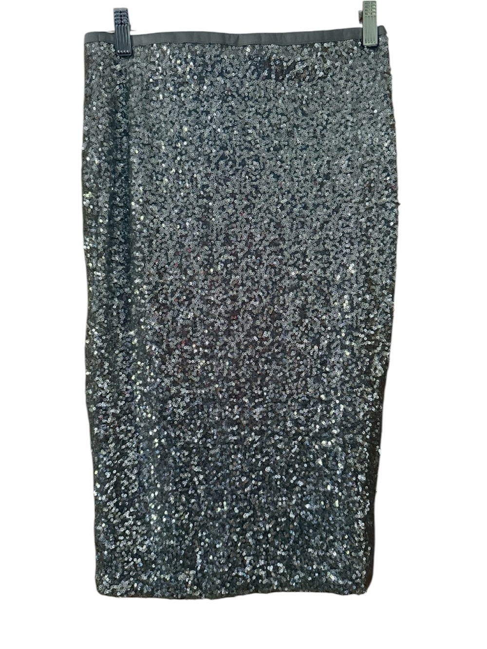 Metrostyle Silver Sequin Pencil Skirt Size 4